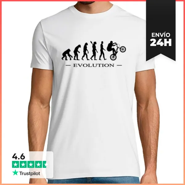 Camiseta Hombre Clásica Evolución Bmx Versión Negra LaTostadora