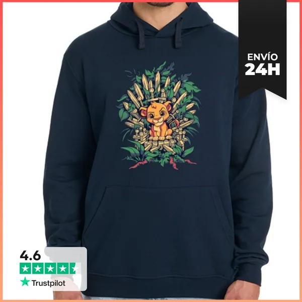 Sudadera Unisex Con Capucha Simba Trono Hierro Rey León Sudadera