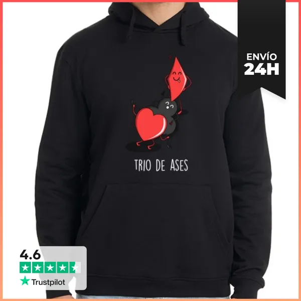Sudadera Unisex Con Capucha Trío De Ases LaTostadora
