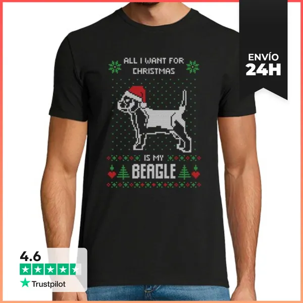 Camiseta Hombre Clásica Todo Lo Que Quiero Es Suéter Navideño B