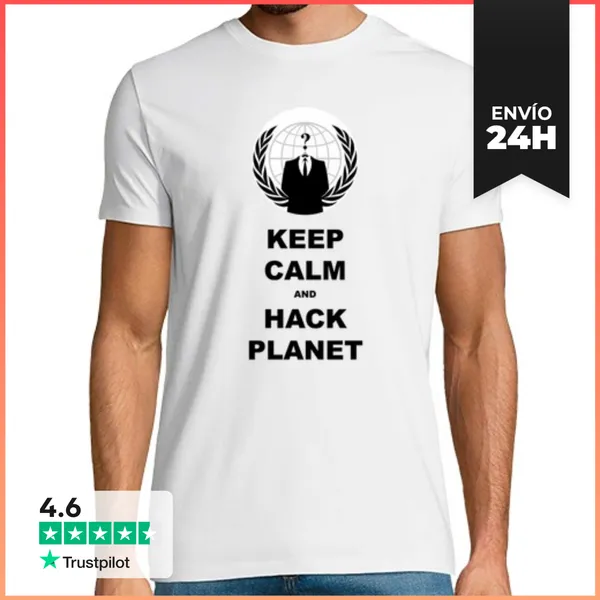 Camiseta Hombre Clásica Camiseta "Keep Calm And Hack The Planet"