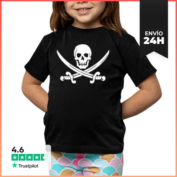 Camiseta Clásica Para Niños Bandera Pirata LaTostadora
