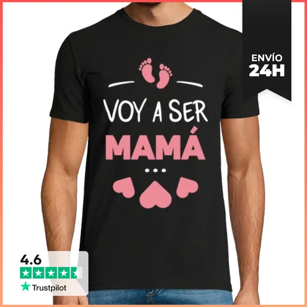 Camiseta Hombre Clásica Voy A Ser Mama LaTostadora