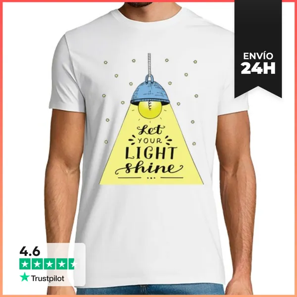 Camiseta Hombre Clásica Deja Que Tu Luz Brille Bendiciones