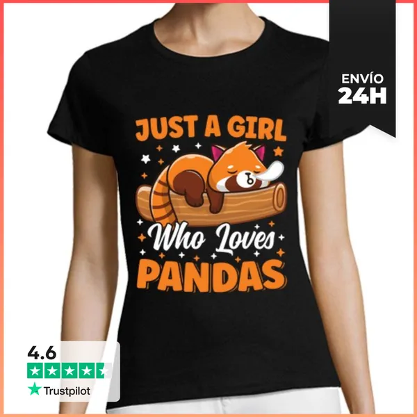 Camiseta Mujer Clásica Solo Una Chica Que Ama El Oso Panda Linda