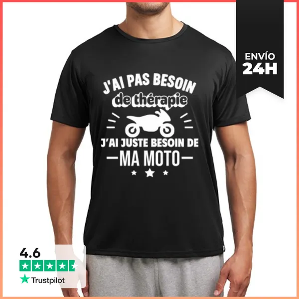 Camiseta Deportiva Hombre No Hay Necesidad De Terapia Motocicleta