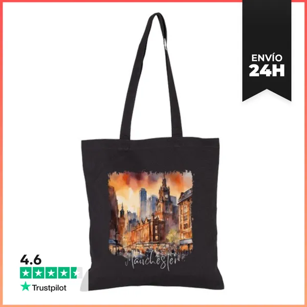 Bolsa De Tela Acuarela De Manchester, Manchester Inglaterra
