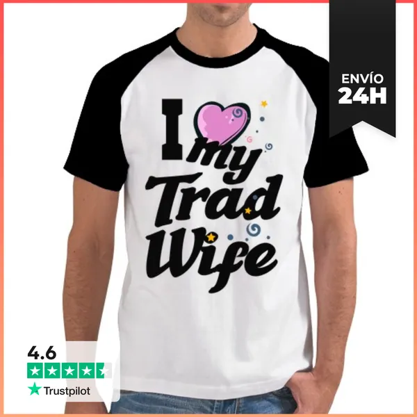 Camiseta Hombre, Estilo Béisbol Divertida Esposa Tradicional