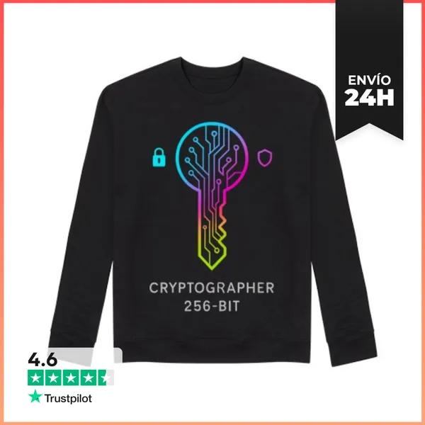 Sudadera Unisex Ciberseguridad Criptógrafo 256 Bits LaTostadora