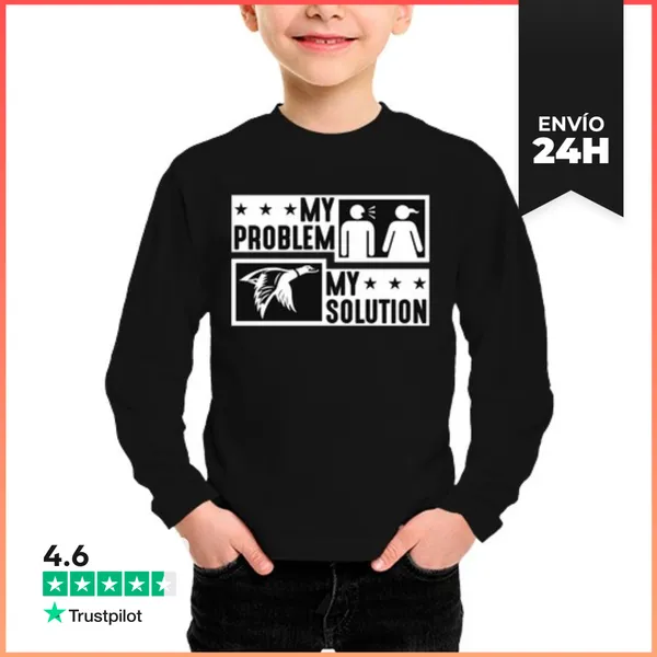 Camiseta Manga Larga Para Niños Pato Mallard Mi Problema Mi