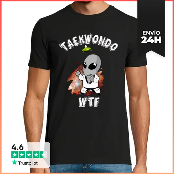 Camiseta Hombre Clásica Taekwondo Gris... LaTostadora