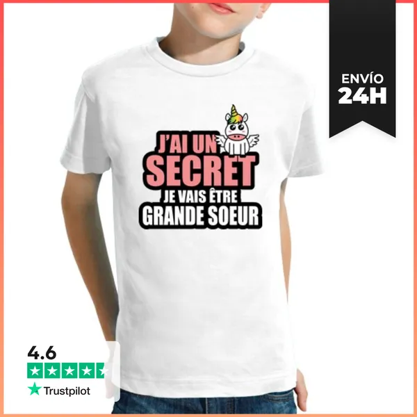 Camiseta Clásica Para Niños Tengo Un Secreto Seré Una Hermana