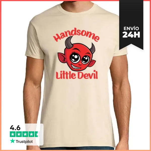 Camiseta Hombre Clásica Lindo Diablillo Bebé Caricatura