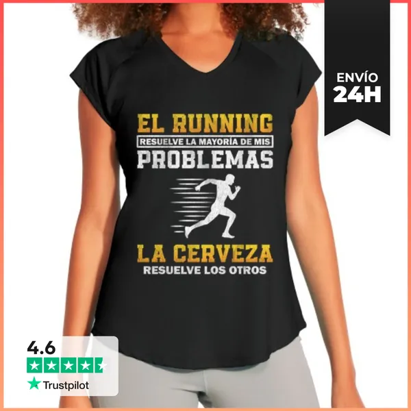Camiseta Deportiva Mujer El Running Resuelve Mis Problemas