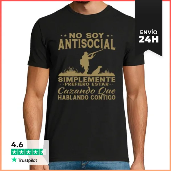 Camiseta Hombre Clásica Caza Divertido Cazador Simplemente