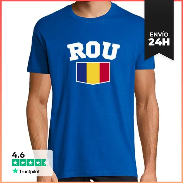 Camiseta Hombre Clásica Camiseta Rumanía ROU Personalizable
