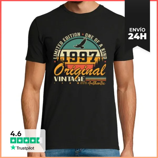 Camiseta Hombre Clásica 1997 Vintage Retro Regalo Cumpleaños