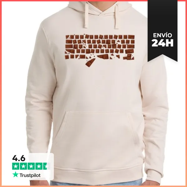 Sudadera Unisex Con Capucha Teclado De Chocolate LaTostadora
