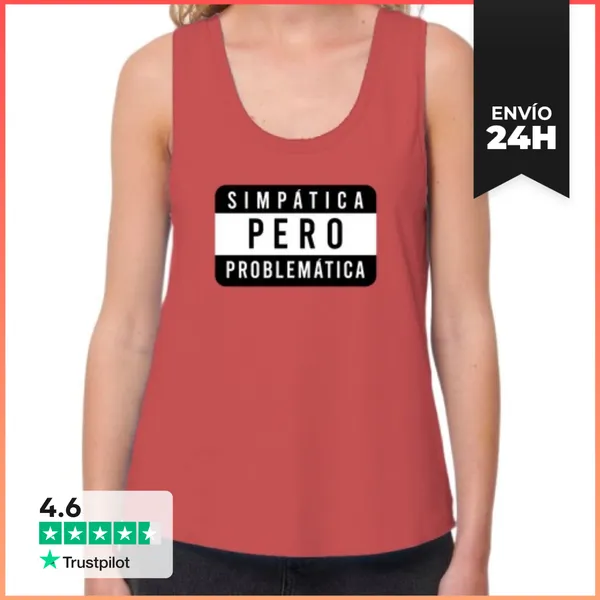 Camiseta Mujer Sin Mangas, Loose Fit Simpática Advisory