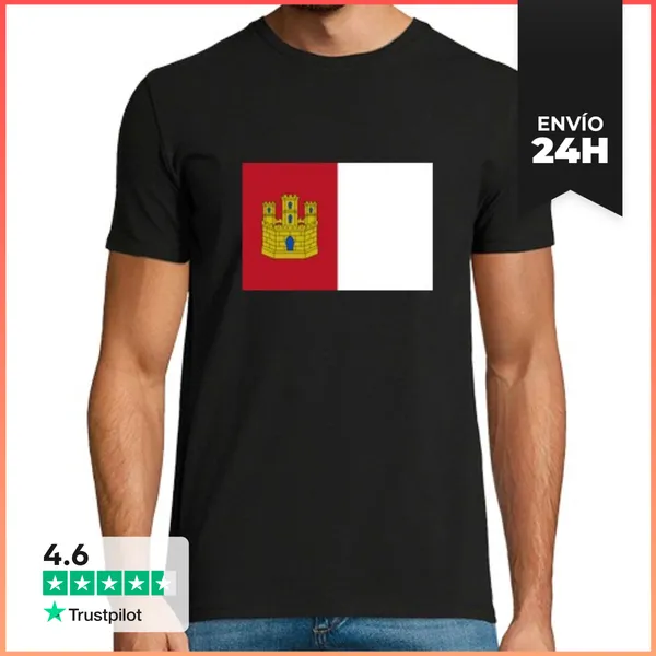 Camiseta Hombre Clásica Bandera De Castilla La Mancha LaTostadora
