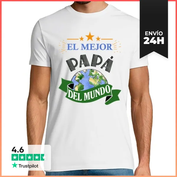 Camiseta Hombre Clásica El Mejor Papá Del Mundo LaTostadora