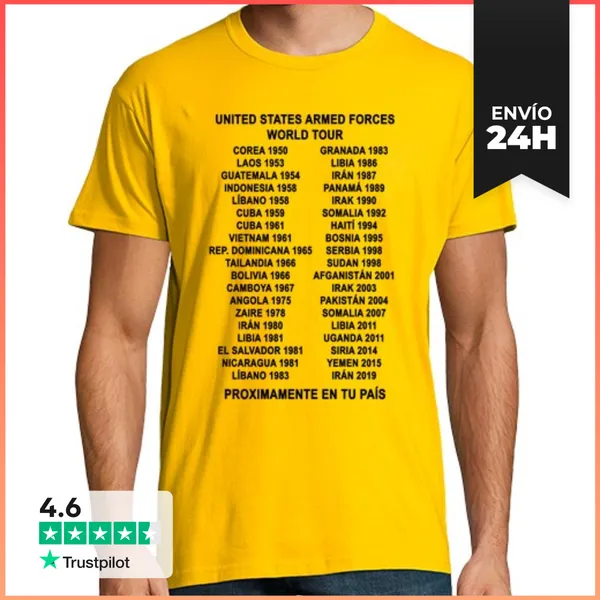 Camiseta Hombre Clásica USA INVASION WORLD TOUR LaTostadora