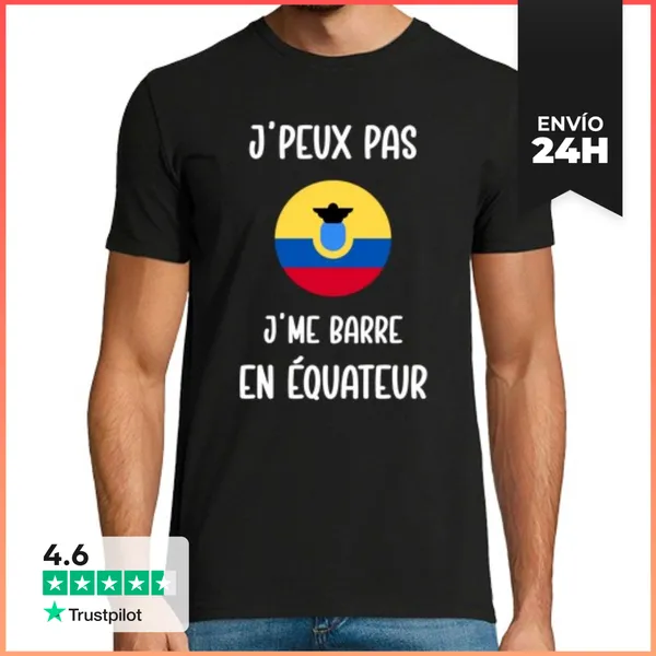 Camiseta Hombre Clásica No Puedo Me Voy Para Ecuador LaTostadora