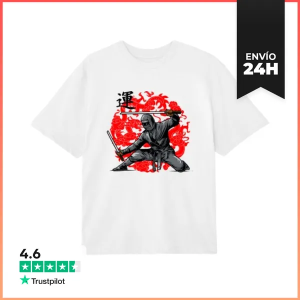 Camiseta Oversize La Batalla Ninja Comienza LaTostadora
