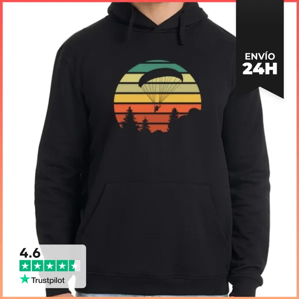 Sudadera Unisex Con Capucha Parapente Deporte Al Aire Libre
