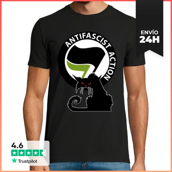 Camiseta Hombre Clásica Camiseta De Hombre - Cat Antifa