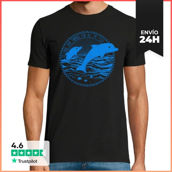Camiseta Hombre Clásica Mensaje De Delfines LaTostadora