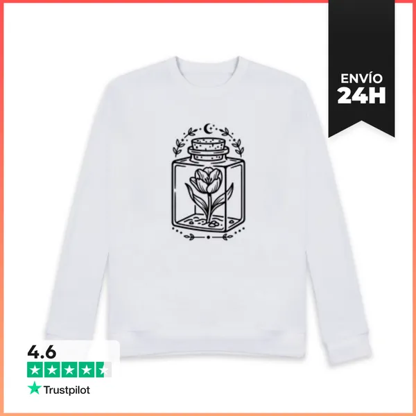 Sudadera Unisex Tulipán En Frasco Cúbico LaTostadora