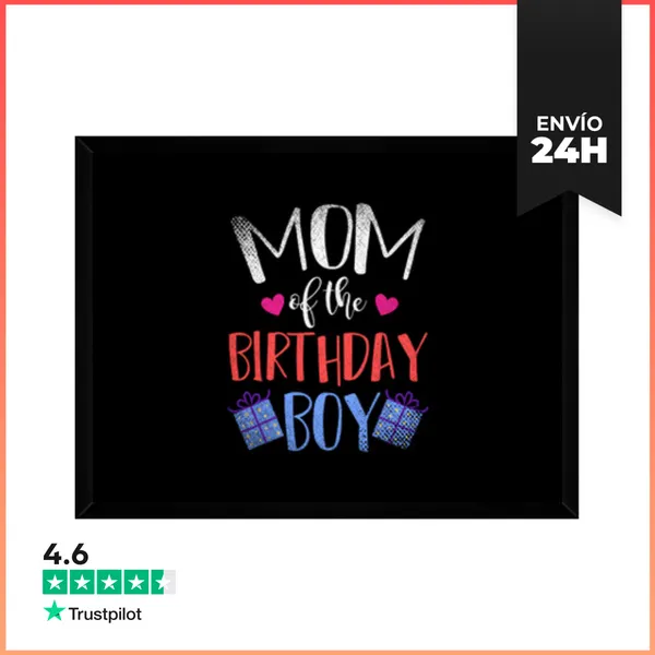 Cuadro Con Marco Horizontal Mamá Del Niño De Cumpleaños Familia