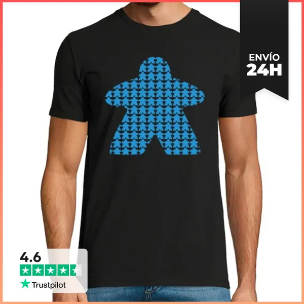 Camiseta Hombre Clásica Meeple Azul LaTostadora