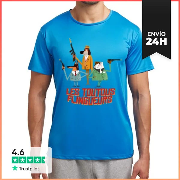 Camiseta Deportiva Hombre Perros Armados LaTostadora