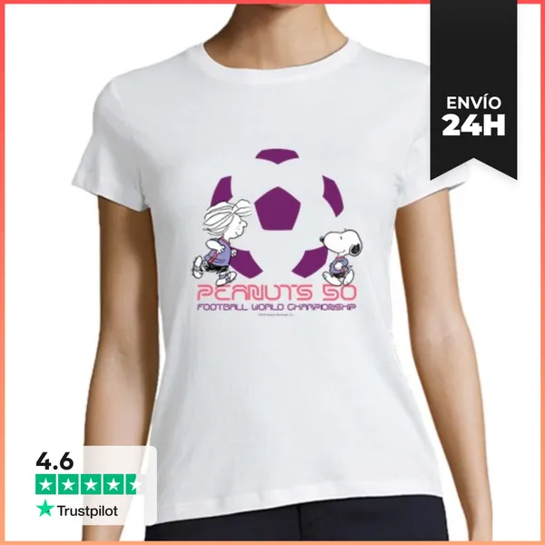 Camiseta Mujer Clásica Peanuts 50 Purple World Championship