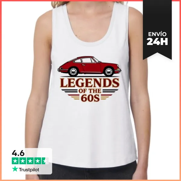 Camiseta Mujer Sin Mangas, Loose Fit LEGENDS OF THE 60S PORSCHE