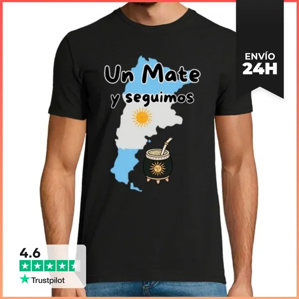 Camiseta Hombre Clásica Un Mate Y Seguimos LaTostadora