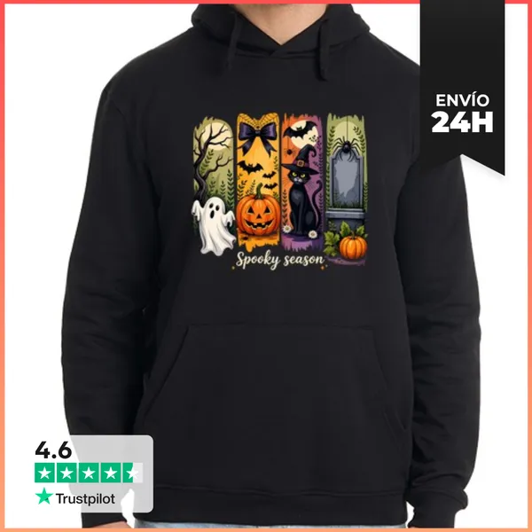 Sudadera Unisex Con Capucha Spooky Season Halloween For Adults