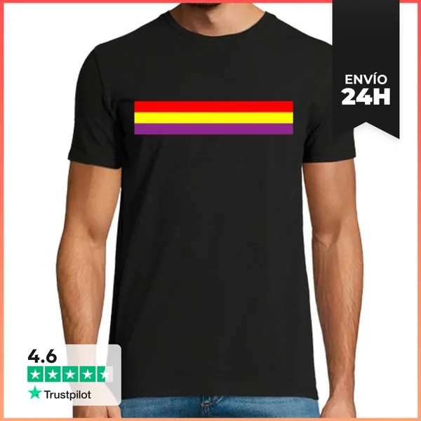 Camiseta Hombre Clásica BANDERA REPUBLICANA ESPAÑOLA 2