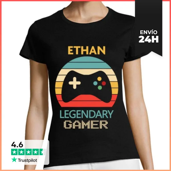 Camiseta Mujer Clásica Regalo Personalizado Nombre Ethan