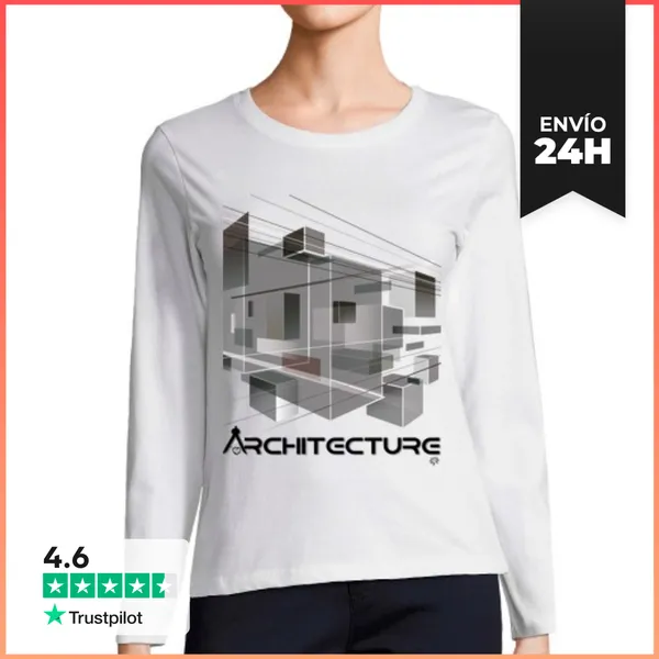 Camiseta Mujer Manga Larga ARQUITECTURA LaTostadora