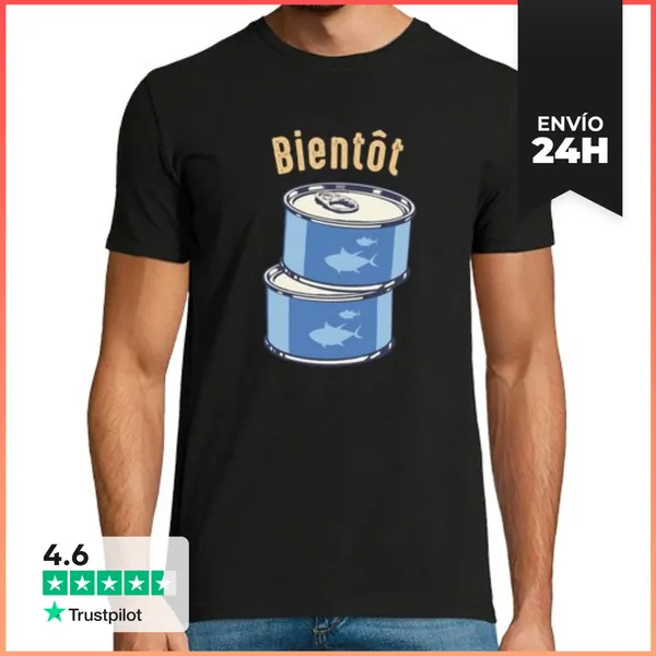 Camiseta Hombre Clásica Bientt Thon Thon Jeux De Mots Tonton
