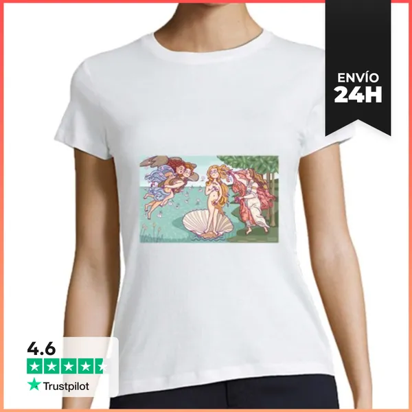 Camiseta Mujer Clásica El Nacimiento De Venus LaTostadora