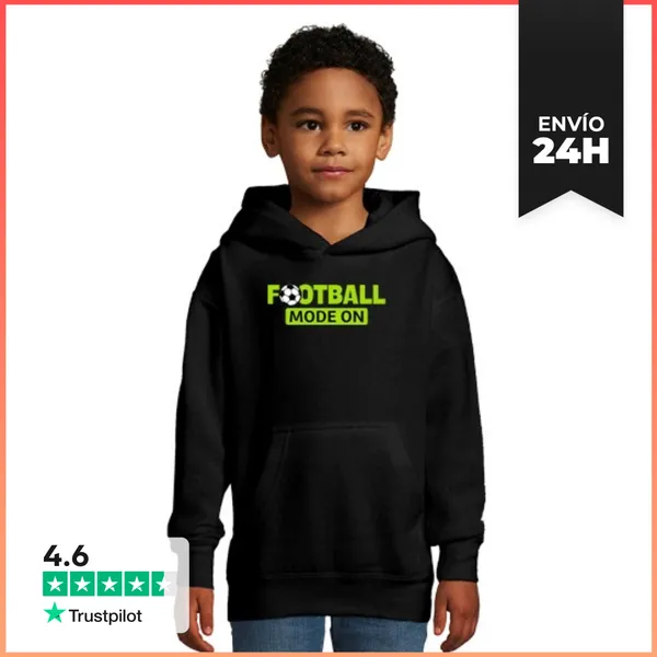 Sudadera Para Niños Con Capucha Modo De Fútbol Activado
