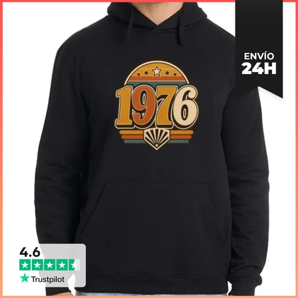 Sudadera Unisex Con Capucha 1976 Original Vintage Sunset Birthday