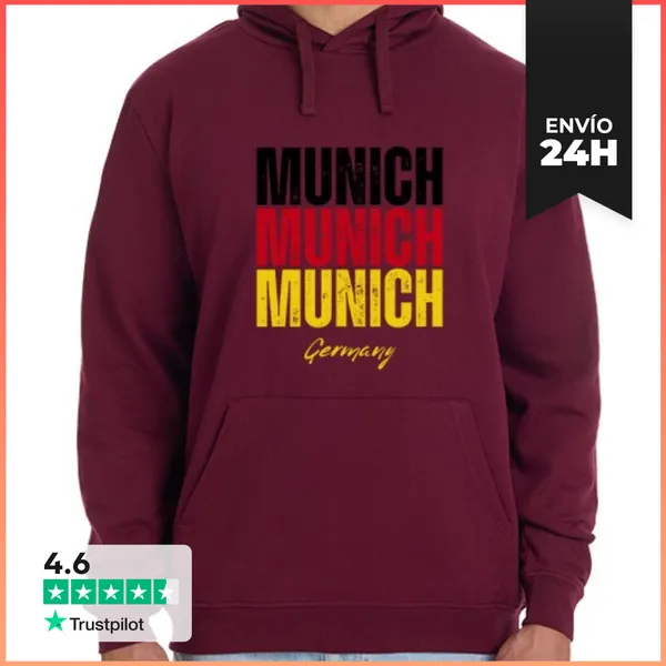 Sudadera Unisex Con Capucha Amo Múnich, Múnich Alemania