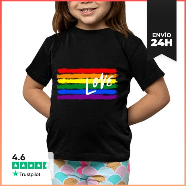 Camiseta Clásica Para Niños Arcoiris Amor Lgbtq Orgullo Gay