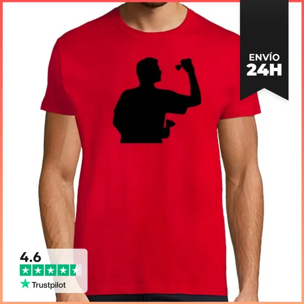 Camiseta Hombre Clásica Jugador De Dardos LaTostadora