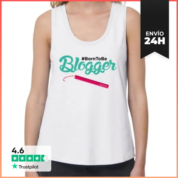 Camiseta Mujer Sin Mangas, Loose Fit Born To Be Blogger